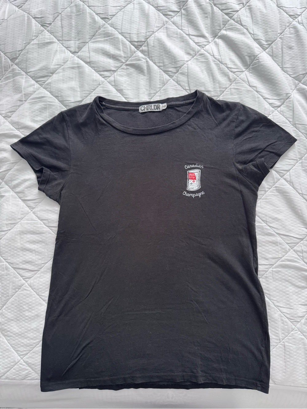 CHRLDR Canadian Champagne Maple Syrup Black Short Sleeve Tee